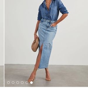 Vici Lavigne Denim Midi Skirt light wash Large